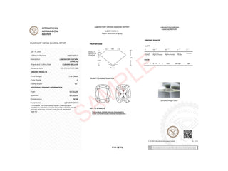 1 Carat Cushion Lab Grown IGI G/VS1 Diamond Solitaire Ring in 14K White Gold