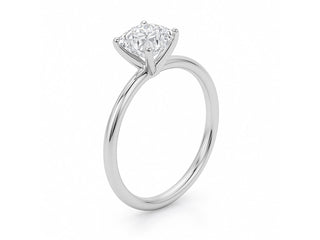 1 Carat Cushion Lab Grown IGI G/VS1 Diamond Solitaire Ring in 14K White Gold