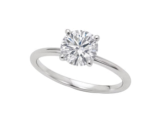 1 Carat Round Lab Grown IGI G/VS1 Diamond Solitaire Ring in Sterling Silver