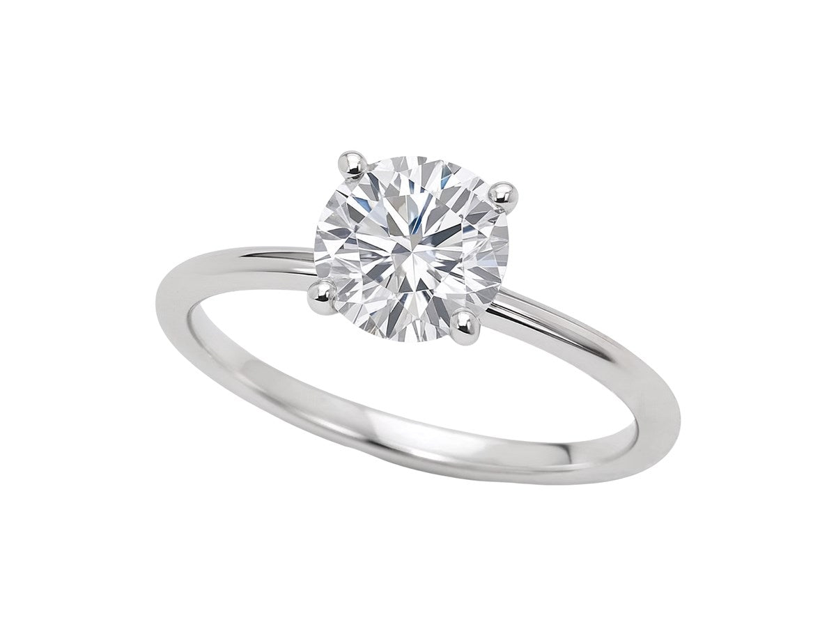1 Carat Round Lab Grown IGI G/VS1 Diamond Solitaire Ring in 10K White Gold