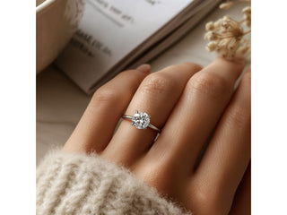 1 Carat Round Lab Grown IGI G/VS1 Diamond Solitaire Ring in 10K White Gold