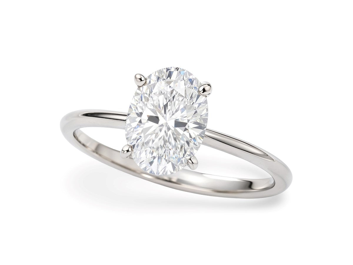 1 1/2 Carat Oval Lab Grown IGI G/VS1 Diamond Solitaire Ring in 14K White Gold