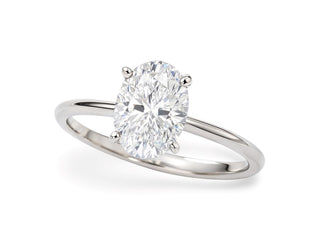 1 1/2 Carat Oval Lab Grown IGI G/VS1 Diamond Solitaire Ring in 14K White Gold