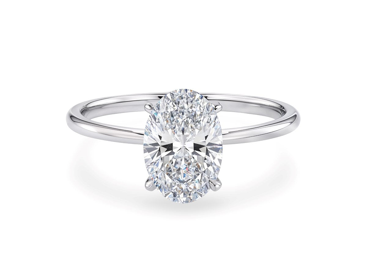 1 1/2 Carat Oval Lab Grown IGI G/VS1 Diamond Solitaire Ring in 14K White Gold