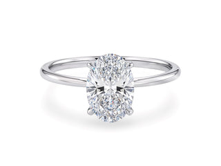 1 1/2 Carat Oval Lab Grown IGI G/VS1 Diamond Solitaire Ring in 14K White Gold
