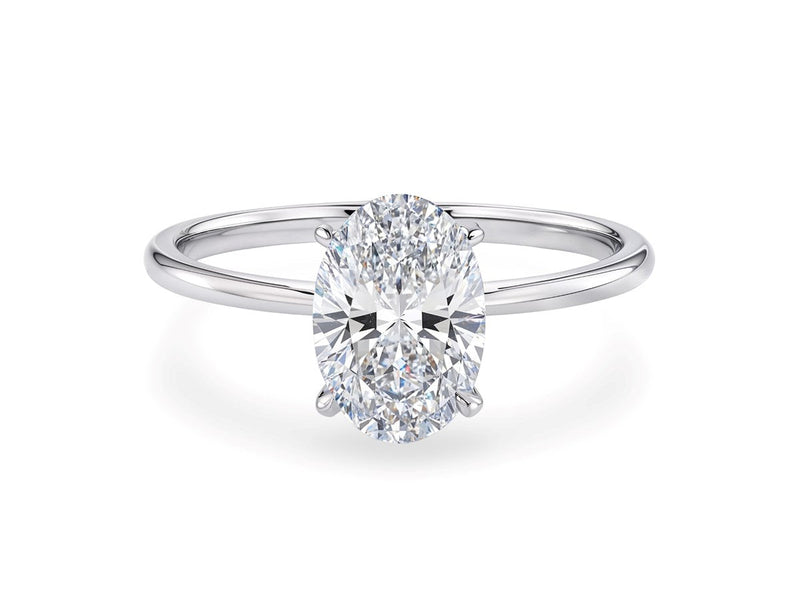 1 1/2 Carat Oval Lab Grown IGI G/VS1 Diamond Solitaire Ring in 14K White Gold