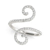 Curl Style Diamond Open Ring in 14k White Gold (1/2 cttw)