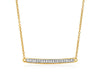 14k Yellow Gold 18 inch Necklace with Gold and Diamond Bar (1/10 cttw)