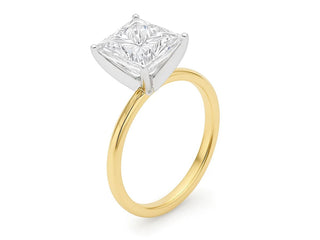 5 Carat Princess Lab Grown IGI G/VS1 Diamond Solitaire Ring in 14K Yellow Gold
