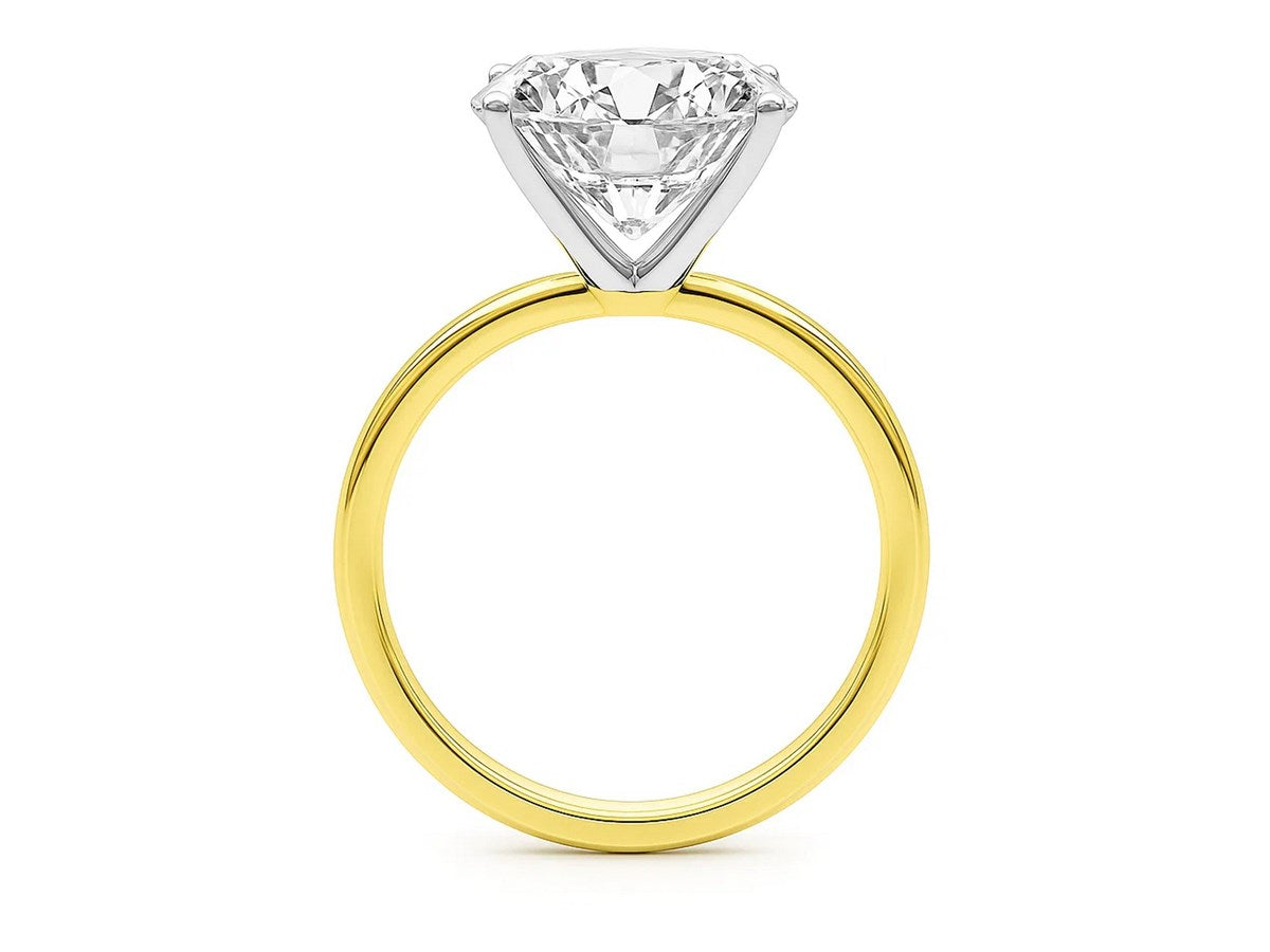 5 Carat Princess Lab Grown IGI G/VS1 Diamond Solitaire Ring in 14K Yellow Gold
