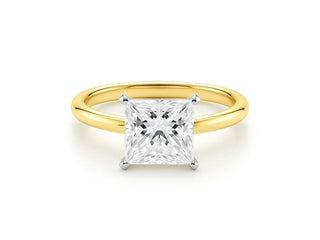 2 Carat Princess Lab Grown IGI G/VS1 Diamond Solitaire Ring in 14K Yellow Gold