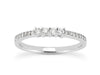 14k White Gold Diamond Wedding Ring Band with Prong and Pave Set Diamonds