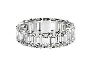 Emerald Cut Lab Grown Diamond Eternity Ring in 14k White Gold (8 cttw FG/VS2)