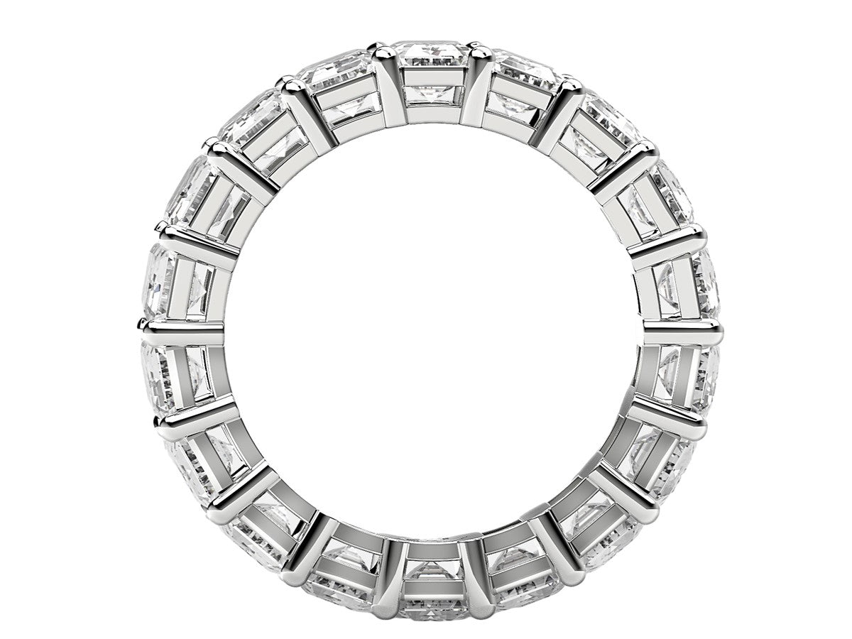 Emerald Cut Lab Grown Diamond Eternity Ring in 14k White Gold (8 cttw FG/VS2)