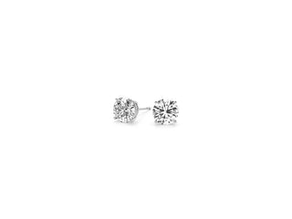 1 cttw Certified IGI Lab Grown Round Diamond Stud Earrings 14k White Gold (G/VS2)