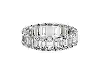 Emerald Cut Lab Grown Diamond Eternity Ring in 14k White Gold (3 cttw FG/VS2)