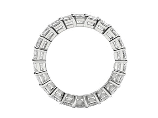 Emerald Cut Lab Grown Diamond Eternity Ring in 14k White Gold (3 cttw FG/VS2)