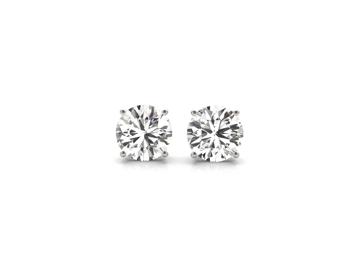 4 cttw Certified IGI Lab Grown Round Diamond Stud Earrings 14k White Gold (G/VS2)
