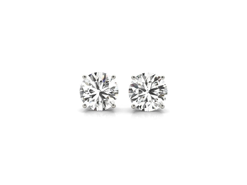 4 cttw Certified IGI Lab Grown Round Diamond Stud Earrings 14k White Gold (G/VS2)