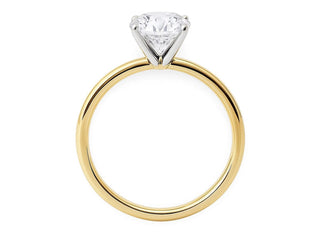 3 Carat Round Lab Grown IGI G/VS1 Diamond Solitaire Ring in 14K Yellow Gold