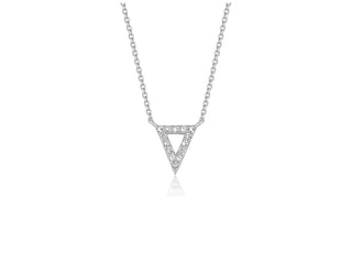 Diamond Inverted Triangle Pendant in 14k White Gold
