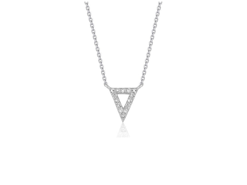 Diamond Inverted Triangle Pendant in 14k White Gold