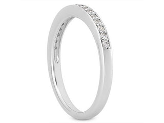 Micro-pave Diamond Wedding Ring Band in 14k White Gold