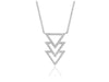 Triple Triangle Pendant with Diamonds in 14k White Gold (1/5 cttw)