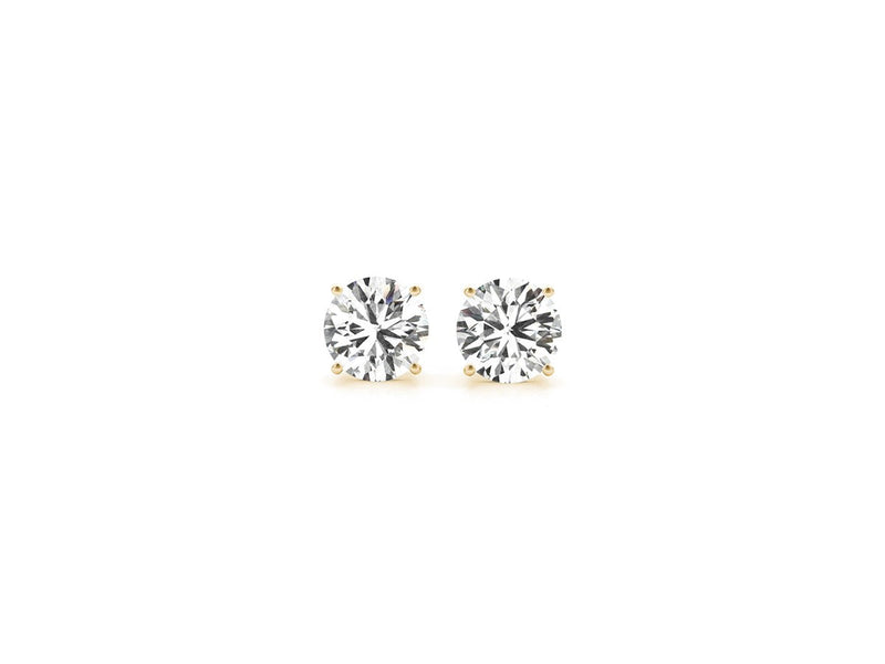 1 1/2 cttw Certified IGI Lab Grown Round Diamond Stud Earrings 14k Yellow Gold (G/VS2)