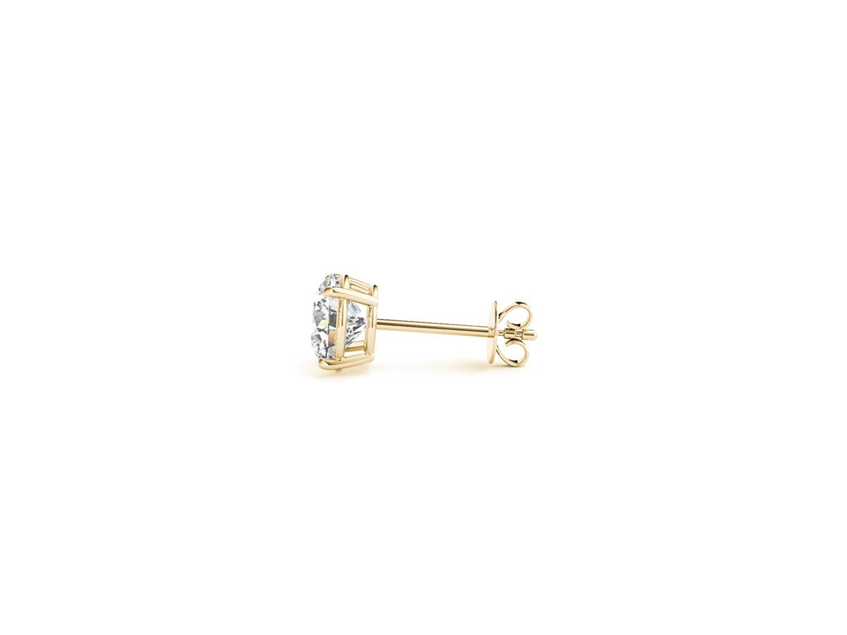 1 1/2 cttw Certified IGI Lab Grown Round Diamond Stud Earrings 14k Yellow Gold (G/VS2)