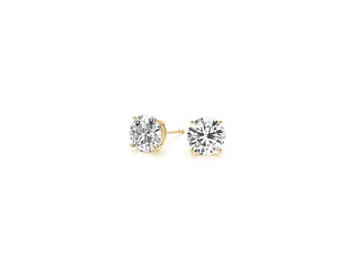 1 1/2 cttw Certified IGI Lab Grown Round Diamond Stud Earrings 14k Yellow Gold (G/VS2)