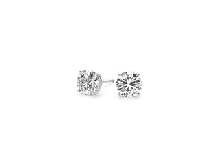 2 cttw Certified IGI Lab Grown Round Diamond Stud Earrings 14k White Gold (G/VS2)