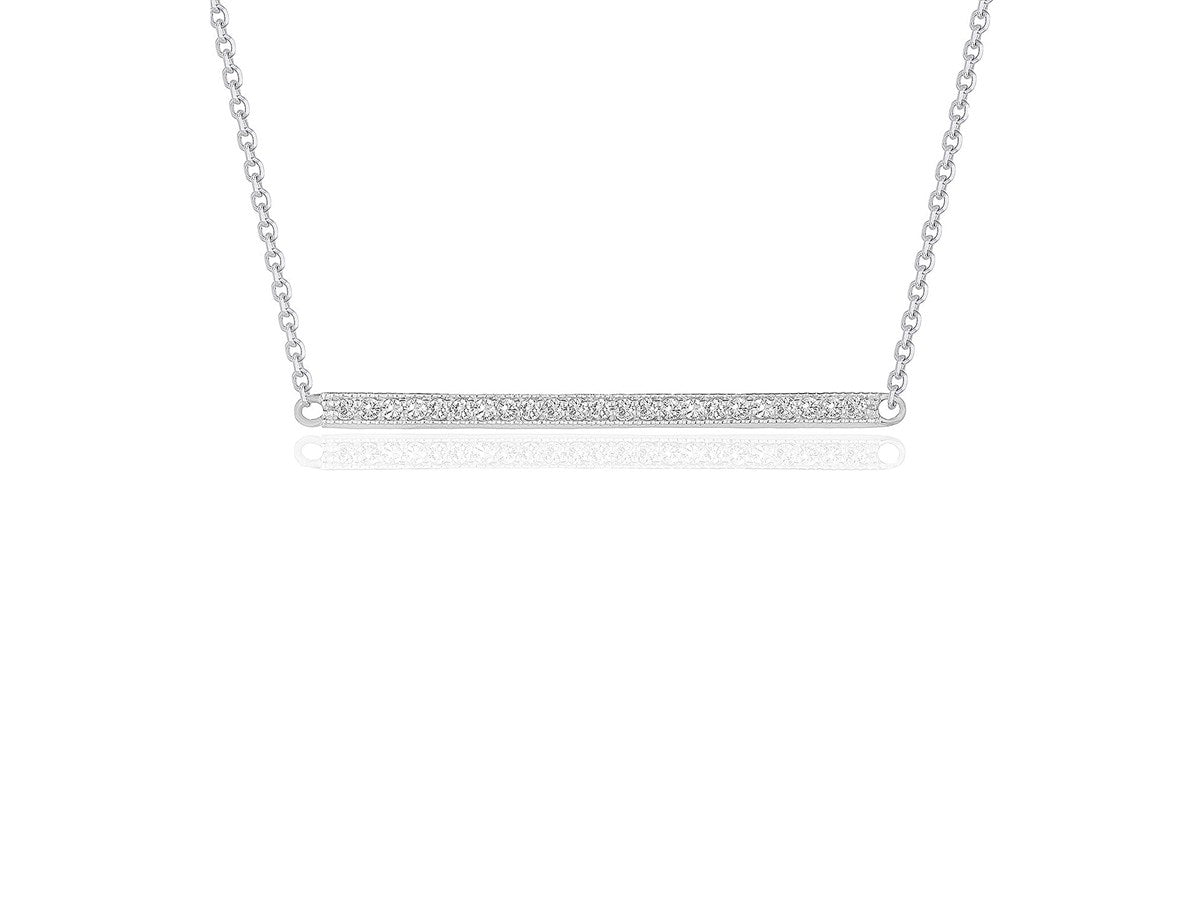 Diamond Bar Pendant in 14k White Gold (1/4 cttw)