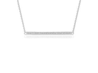 Diamond Bar Pendant in 14k White Gold (1/4 cttw)