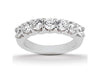 Diamond Shared U Prong Setting Wedding Ring Band 14k White Gold