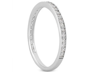Diamond Micro-pave Wedding Ring Band in 14k White Gold