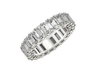 Emerald Cut Lab Grown Diamond Eternity Ring in 14k White Gold (2 cttw FG/VS2)