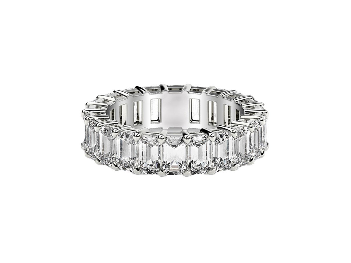 Emerald Cut Lab Grown Diamond Eternity Ring in 14k White Gold (2 cttw FG/VS2)