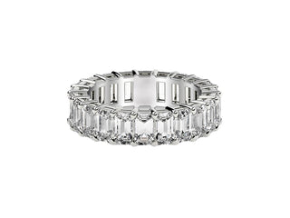 Emerald Cut Lab Grown Diamond Eternity Ring in 14k White Gold (2 cttw FG/VS2)