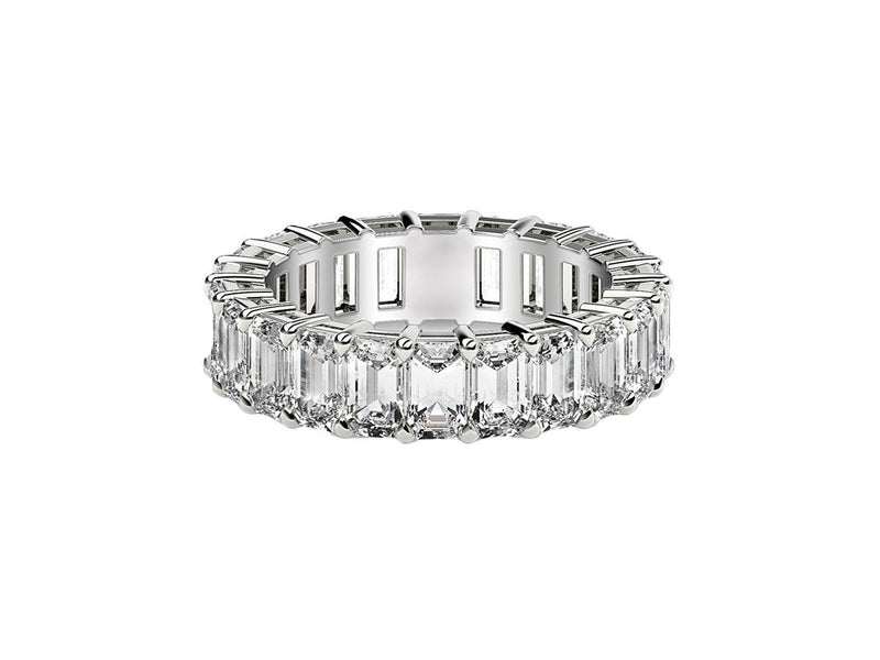 Emerald Cut Lab Grown Diamond Eternity Ring in 14k White Gold (2 cttw FG/VS2)