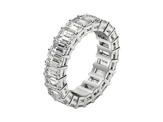 Emerald Cut Lab Grown Diamond Eternity Ring in 14k White Gold (2 cttw FG/VS2)