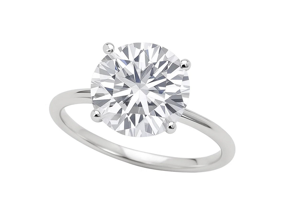 5 Carat Round Lab Grown IGI G/VS1 Diamond Solitaire Ring in 10K White Gold