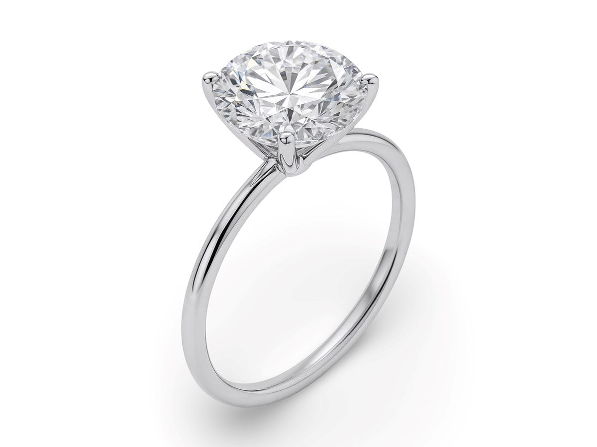 5 Carat Round Lab Grown IGI G/VS1 Diamond Solitaire Ring in 10K White Gold