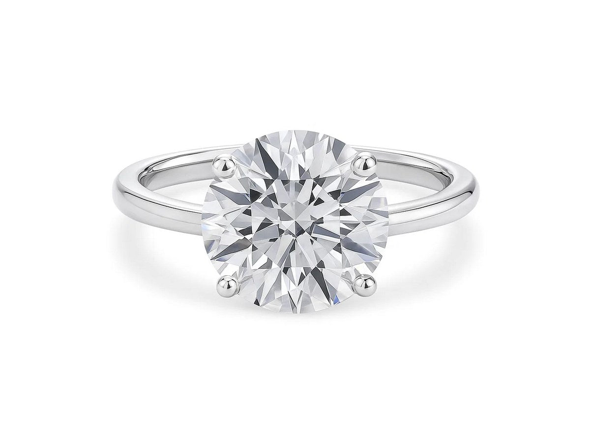 5 Carat Round Lab Grown IGI G/VS1 Diamond Solitaire Ring in 10K White Gold