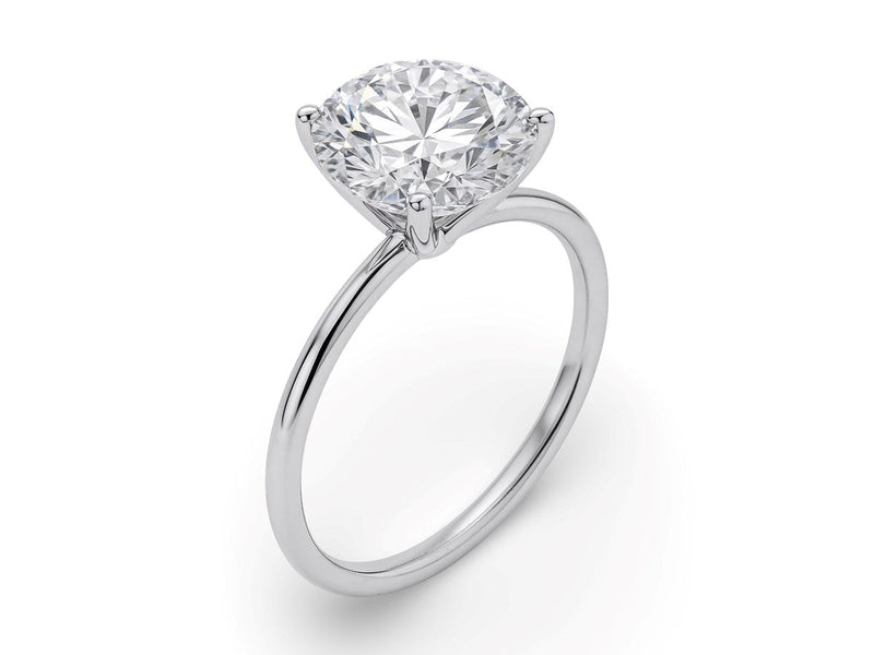 3 Carat Round Lab Grown IGI G/VS1 Diamond Solitaire Ring in 14K White Gold