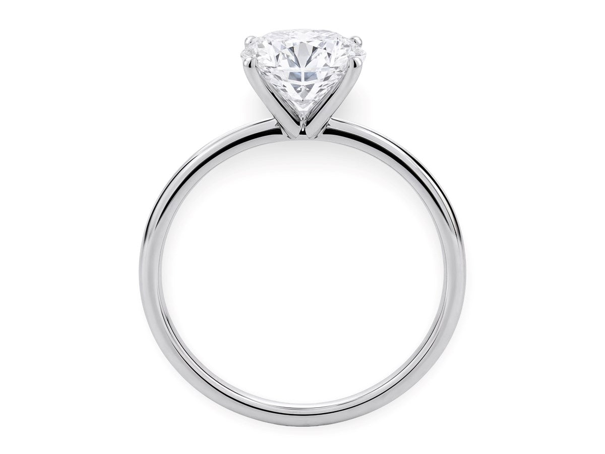 3 Carat Round Lab Grown IGI G/VS1 Diamond Solitaire Ring in 14K White Gold