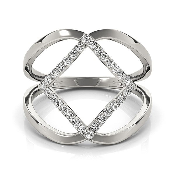 Entwined Style Diamond Ring in 14k White Gold (1/5 cttw)