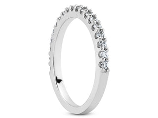 Shared Prong Diamond Wedding Ring Band with U Settings in 14k White Gold