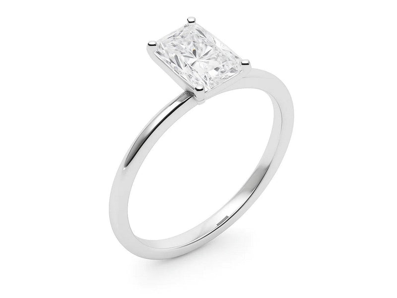 5 Carat Radiant Lab Grown IGI G/VS1 Diamond Solitaire Ring in 10K White Gold