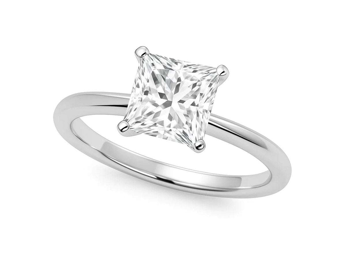 5 Carat Princess Lab Grown IGI G/VS1 Diamond Solitaire Ring in 14K White Gold